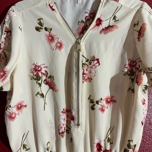 Stella Tweed Sheer Ivory And Floral Dress/Top, Size S - Picture 3 of 10